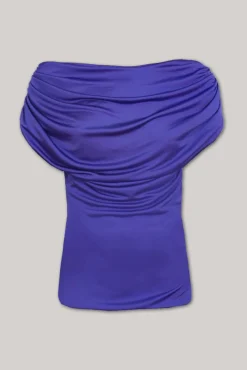 Leah Jersey Top In Royal Blue