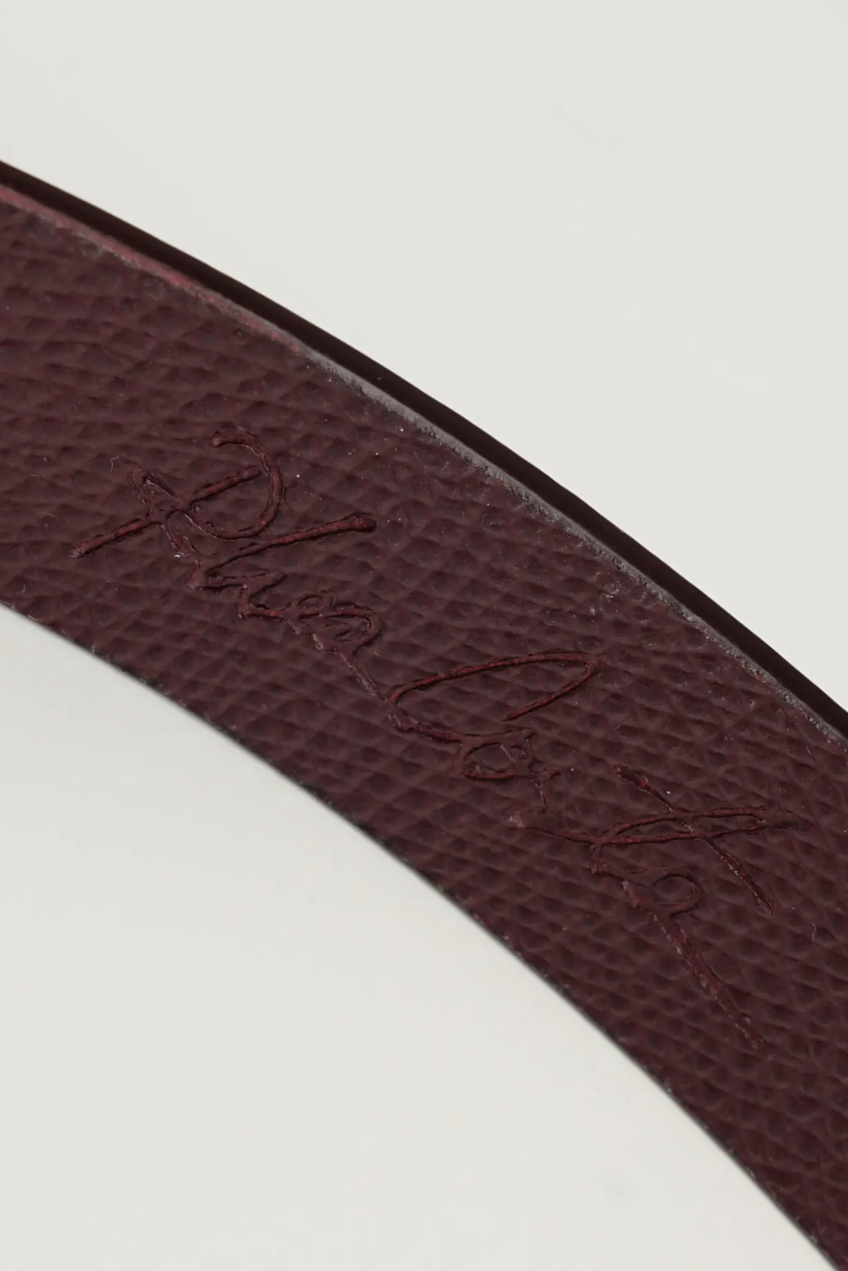 Lotus Leather Waist Belt In Burgundy With Gold Buckle