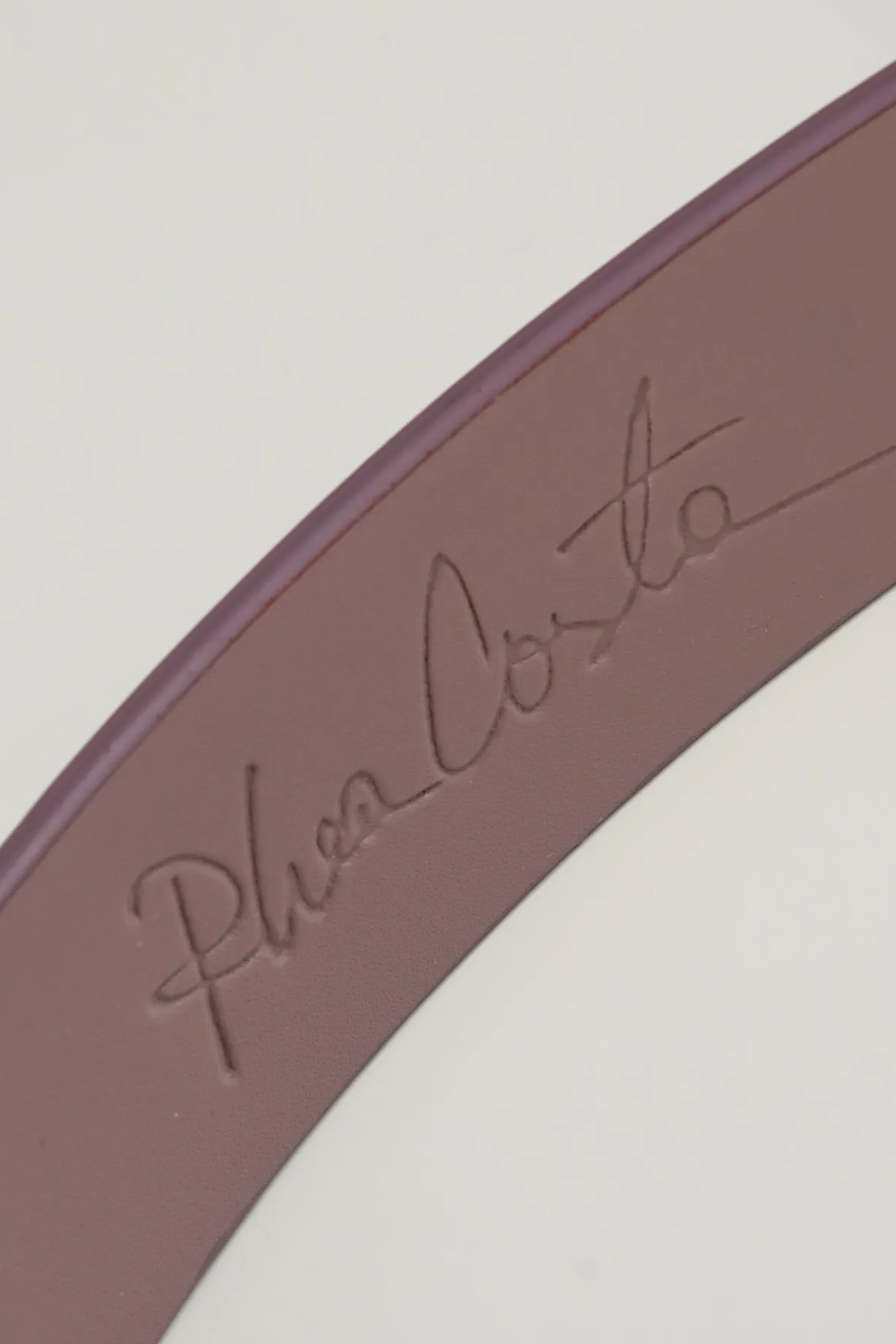 Lotus Leather Waist Belt In Aubergine With Rose-Gold Buckle