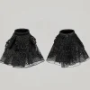 Marie Ruffled Lace Cuffs In Black