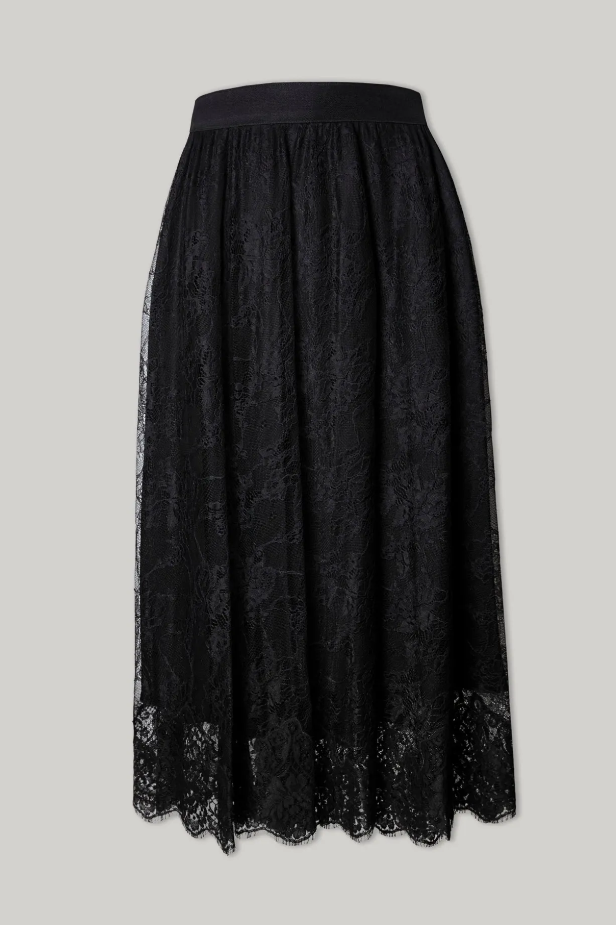 Midi Lace Black Skirt With Midi Underskirt
