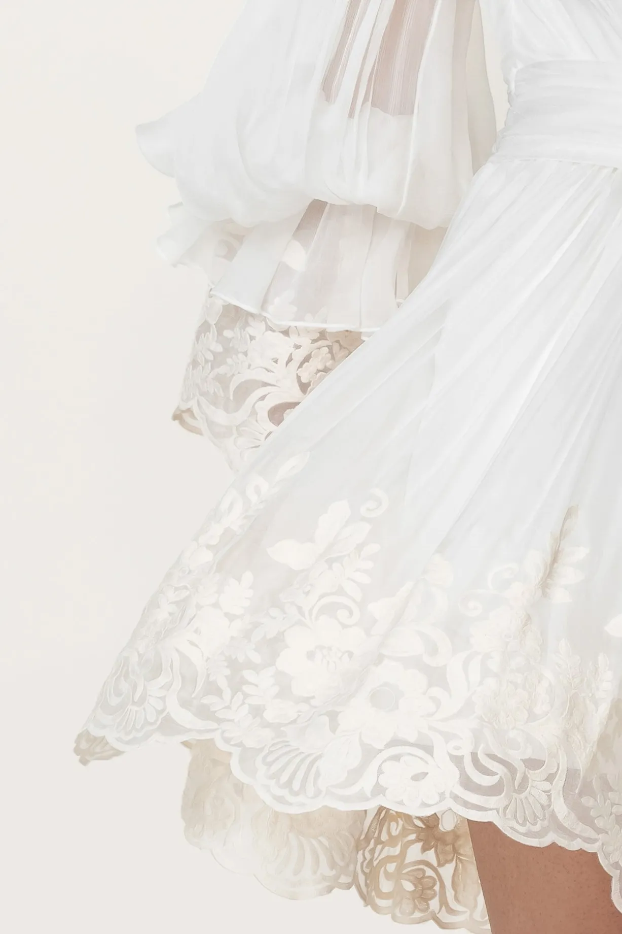 Orla Boho Silk Short Dress In Ivory