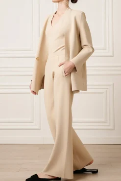 Pax Viscose Jersey Wide-Leg Pants In Beige