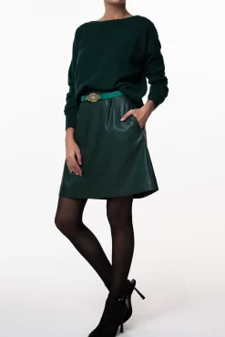 Rania Boat Neck Cashmere Sweater In Spruce
