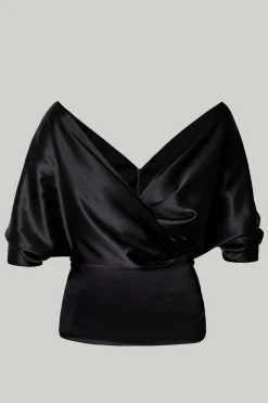 Reese Silk Top In Black