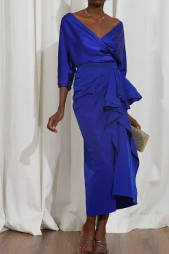 Reese Silk Top In electric-Blue