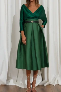 Reese Silk Top In Emerald