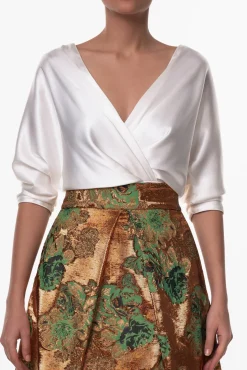 Reese Silk Top In Ivory