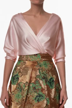 Reese Silk Top In Rose