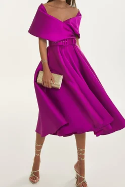 Rima Amethyst Mikado Midi Dress