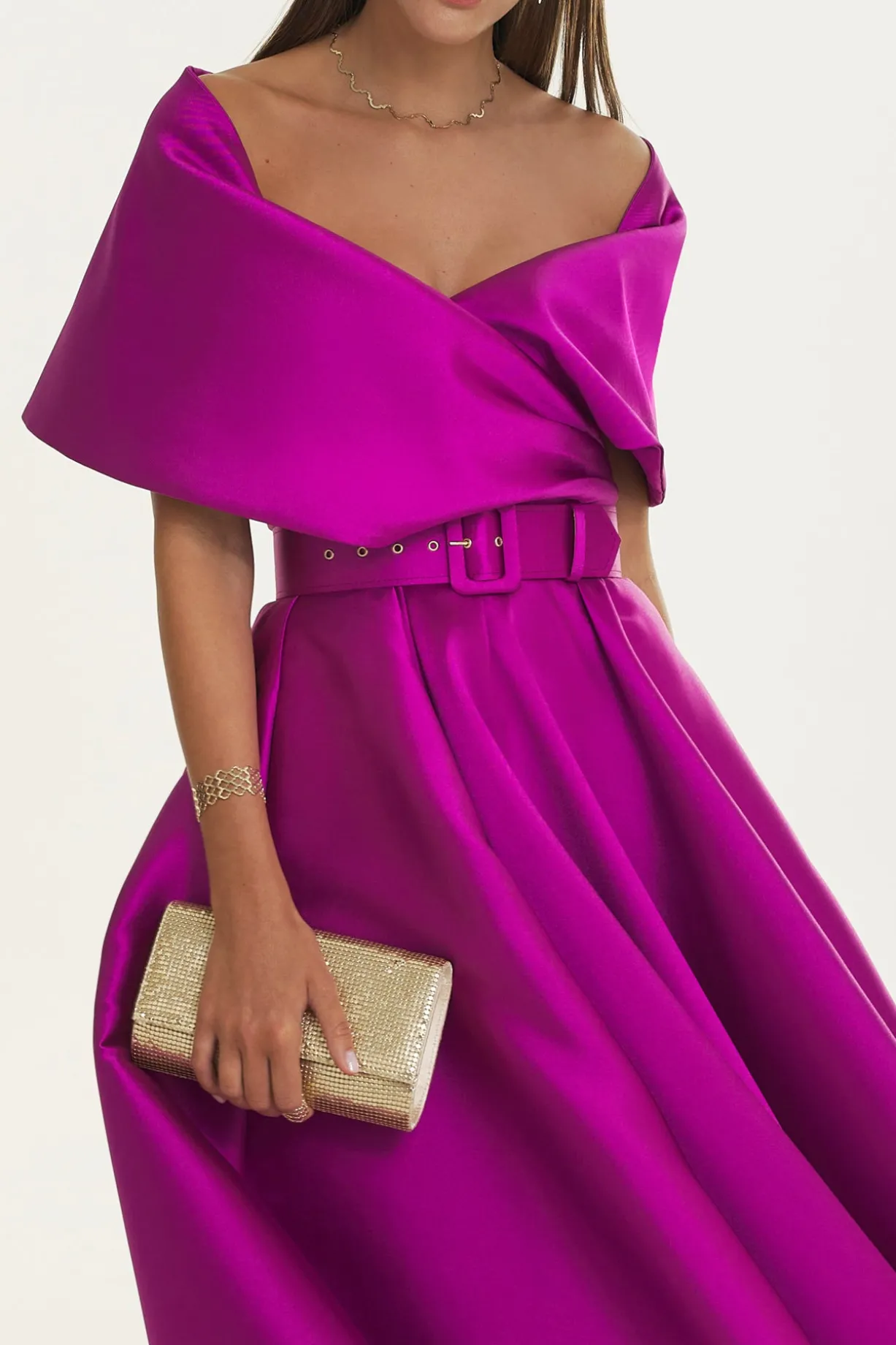Rima Amethyst Mikado Midi Dress
