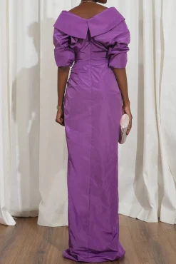 Sabina Lavender Taffeta Long Dress