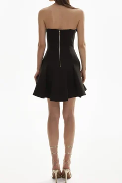 Salma Mini Crepe Dress In Black