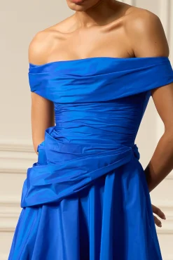 Shakila Taffeta Dress In Electric-Blue
