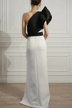 Shay Scuba Dress With Detachable One-Shoulder Structure