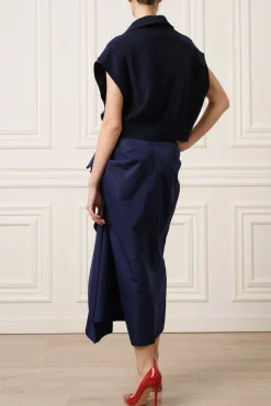 Shiya V-Neck Cashmere Sweater Vest In Neptune