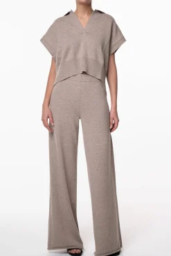 Shiya V-Neck Cashmere Sweater Vest In Sesame