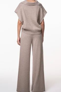 Shiya V-Neck Cashmere Sweater Vest In Sesame