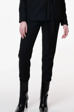 Structured Conic Wool Pants in Black