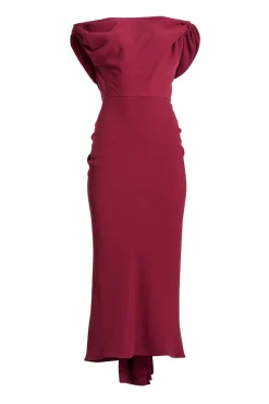 Sylvie Midi Dress In Burgundy