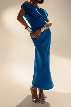 Sylvie Midi Dress In Electric-Blue