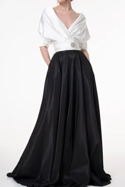 Taffeta Long Skirt In Black