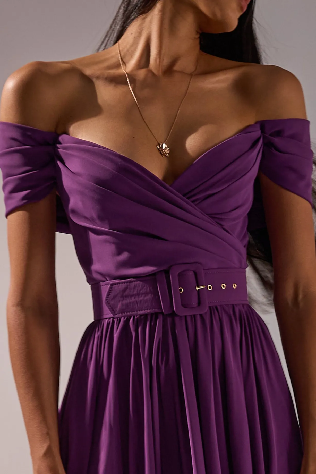 Tania Long Dress In Plum