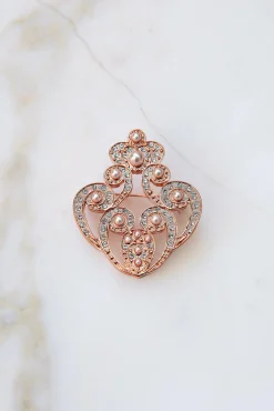 The Crown Brooch - Rose-Gold With Pearls