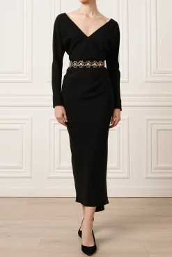 Thea Midi Dress In Black