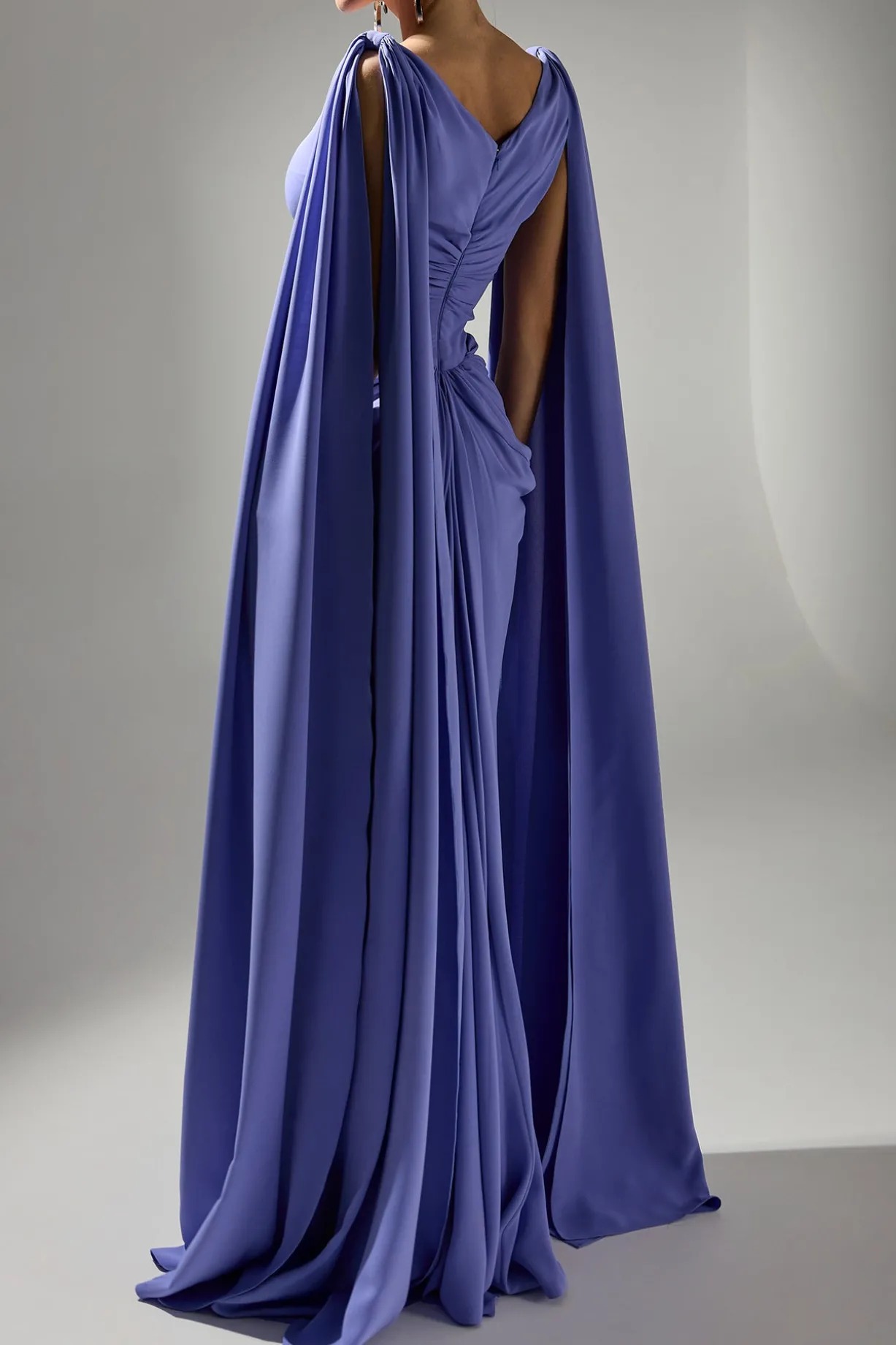 Valeria Cape-Dress In Purple-Blue