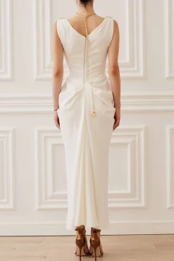 Valeria Midi Dress In Off-White