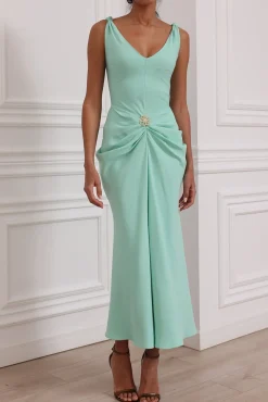 Valeria Midi Dress In Soft-Mint