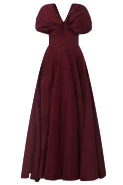 Widad Long Dress In Burgundy