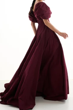 Widad Long Dress In Burgundy