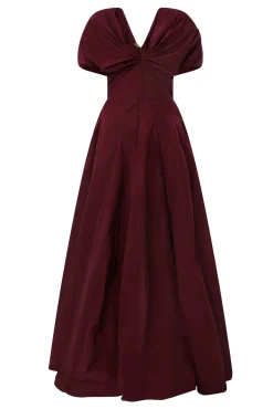 Widad Long Dress In Burgundy