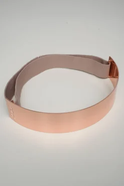 Xenis Front Metal Belt In Rose Gold-Plated