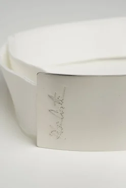 Xenis Front Metal Belt In Silver-tone